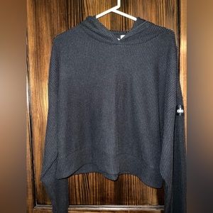 ALO Yoga Black Ribbed Hoodie